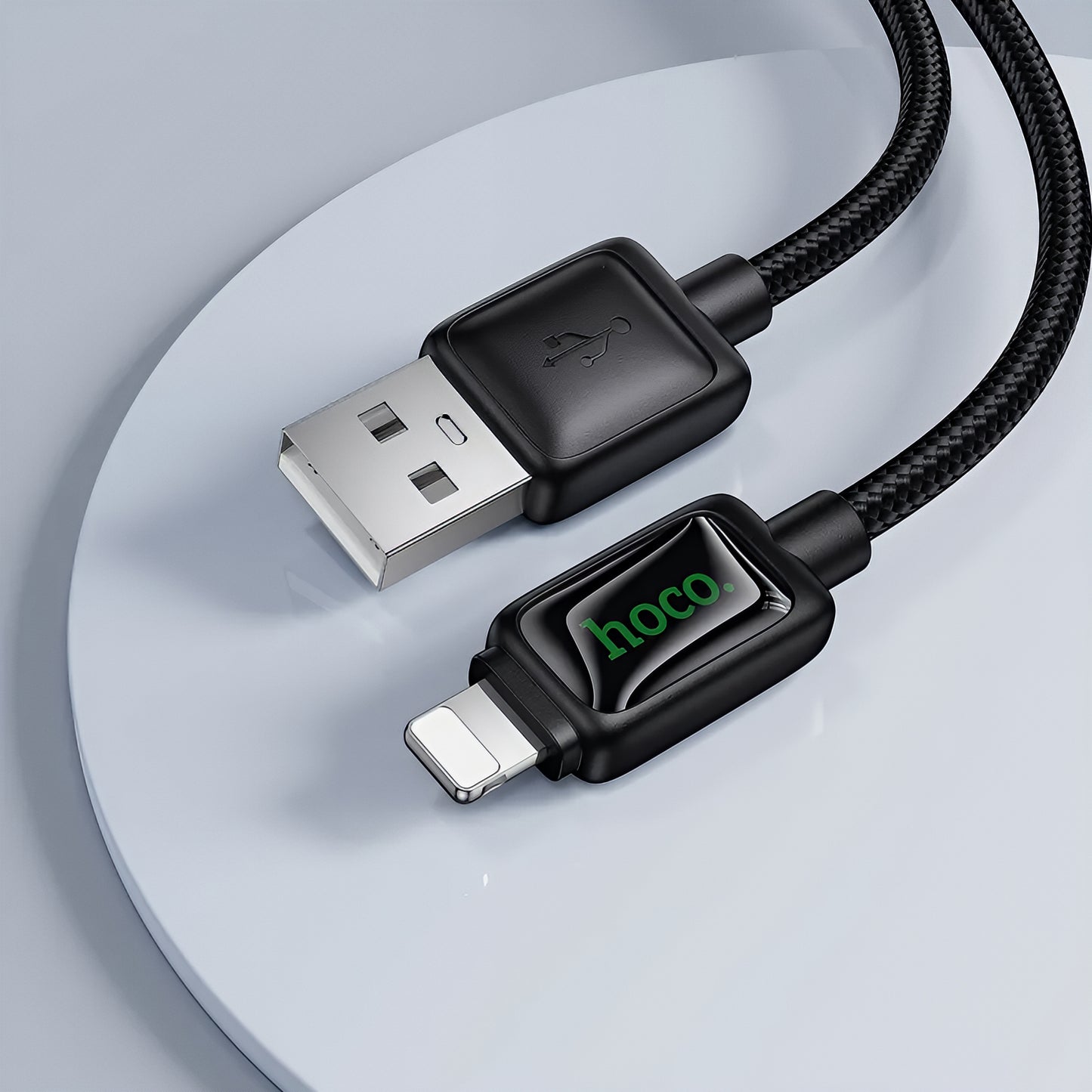 Dátový a nabíjací kábel USB-A - Lightning HOCO U146, 12W, 1.2m, čierny