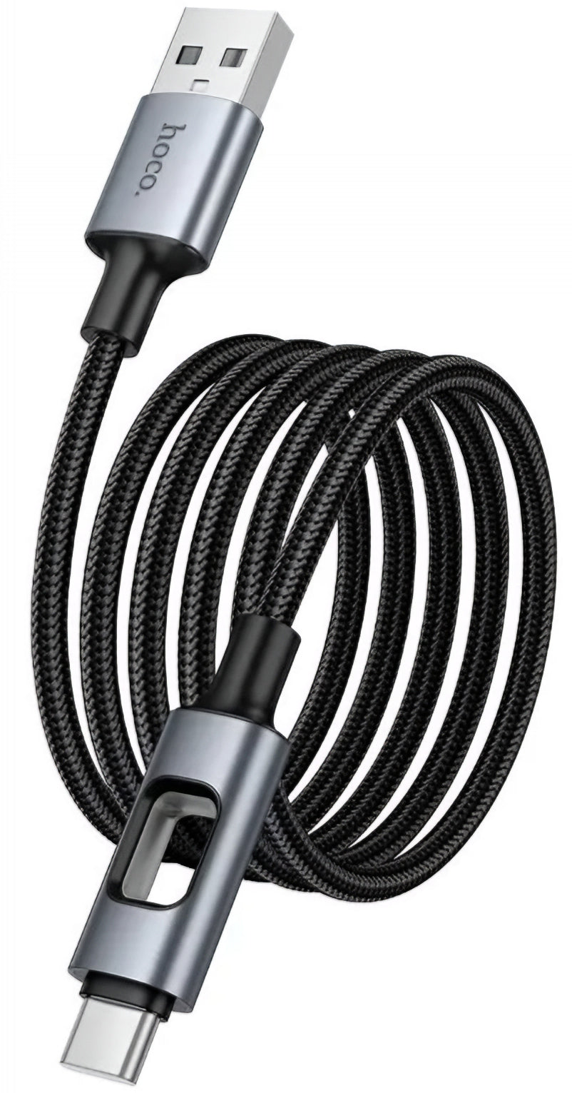 Dátový a nabíjací kábel USB-A - USB-C HOCO U144 Led, 18W, 1,2 m, čierny