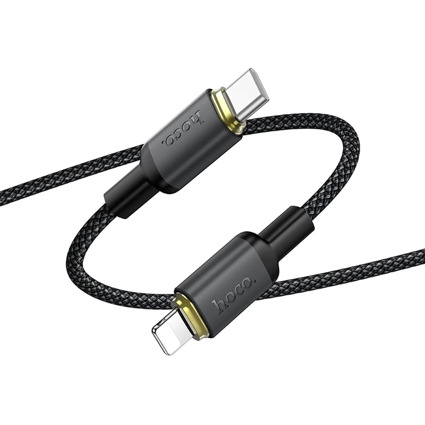 Dátový a nabíjací kábel USB-A - Lightning HOCO X128 Benefit, 12W, 1m, čierny