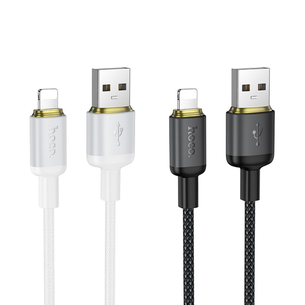 Dátový a nabíjací kábel USB-A - Lightning HOCO X128 Benefit, 12W, 1m, čierny