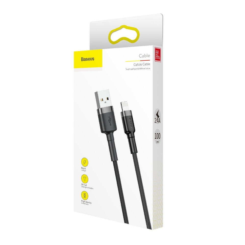 Dátový a nabíjací kábel USB-A - Lightning Baseus Cafule, 18 W, 1 m, sivý CALKLF-BG1 CALKLF-BG1