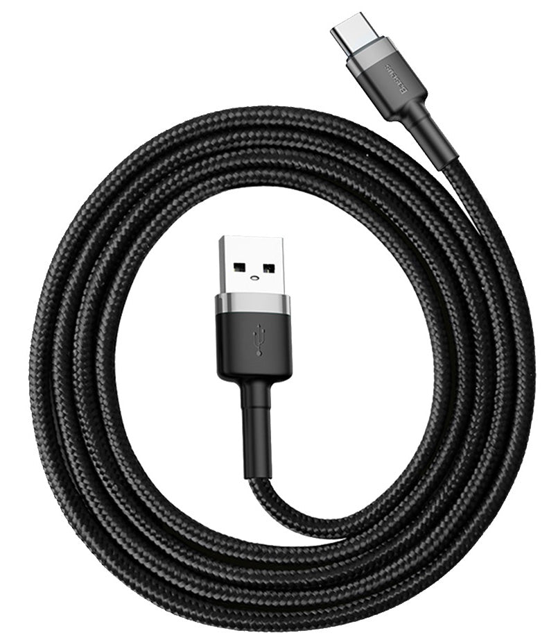 Dátový a nabíjací kábel USB-A - USB-C Baseus Cafule, 60W, 1m, Sivý CATKLF-BG1