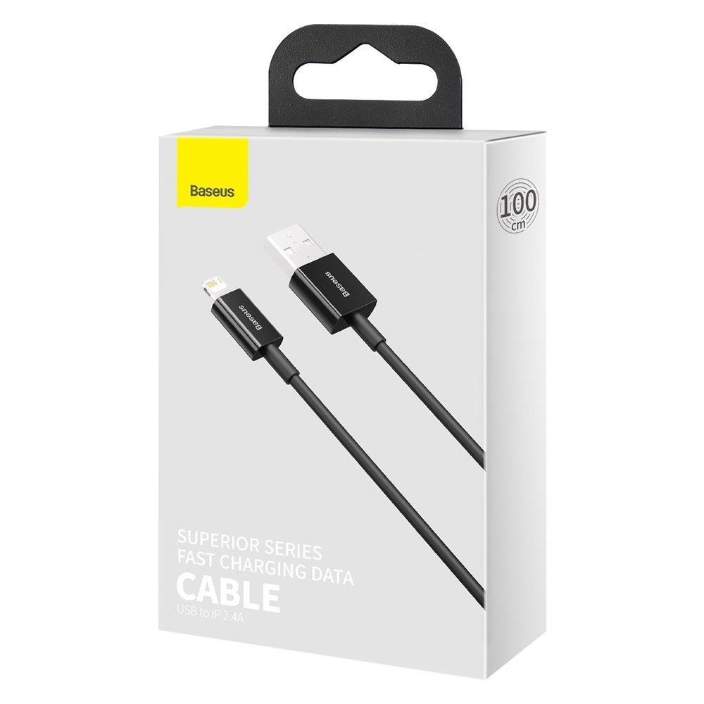 Dátový a nabíjací kábel USB-A - Lightning Baseus Superior Series, 20 W, 1 m, čierny CALYS-A01