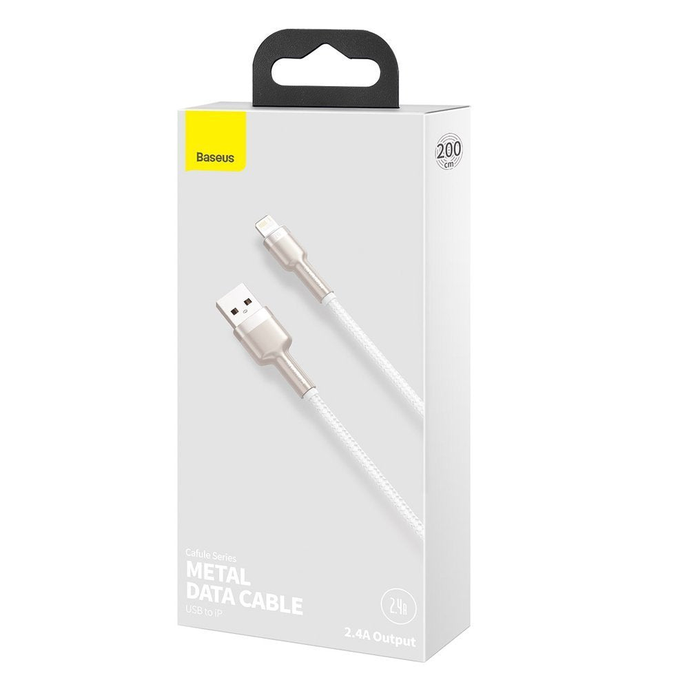 Data and Charging Cable USB-A - Lightning Baseus Cafule Metal Series, 18W, 1m, White CALJK-A02
