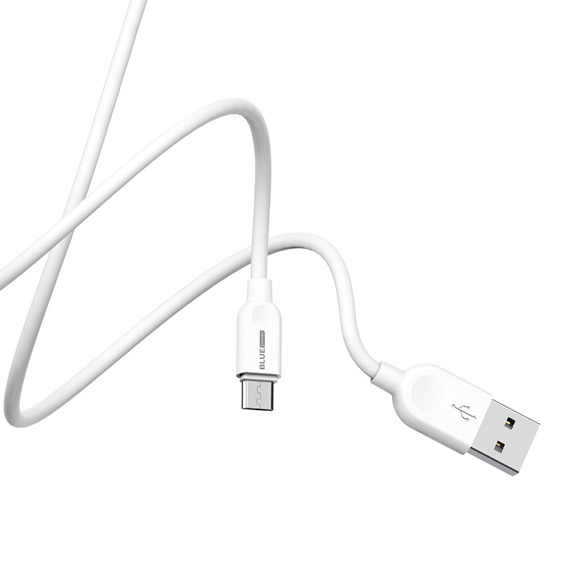 Dátový a nabíjací kábel USB-A - microUSB BLUE Power BM2BX14 LinkJet, 18W, 2m, biely