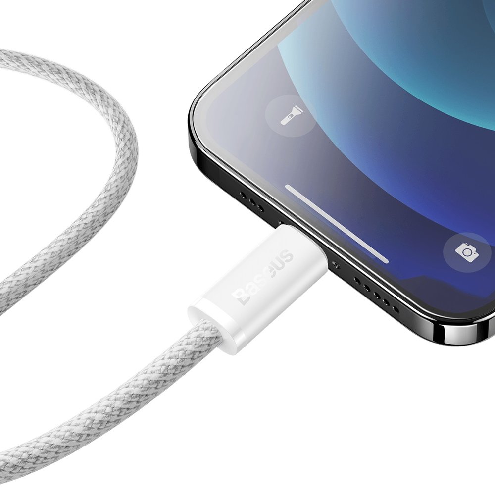 Dátový a nabíjací kábel USB-C - Lightning Baseus Dynamic Fast Charging, 20 W, 2 m, biely CALD000102
