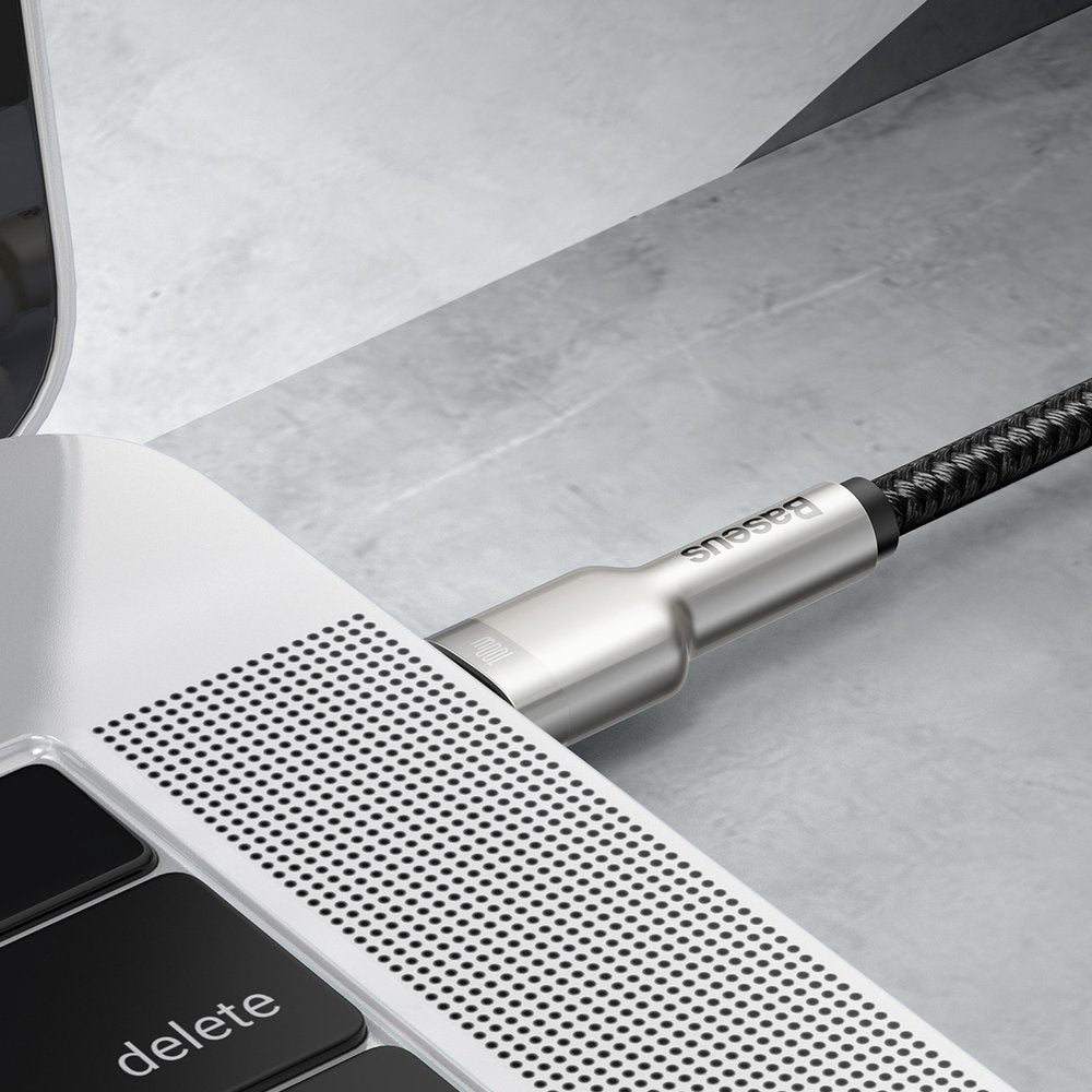 Dátový a nabíjací kábel USB-C - USB-C Baseus Cafule Metal Series, 100 W, 1 m, čierny CATJK-C01
