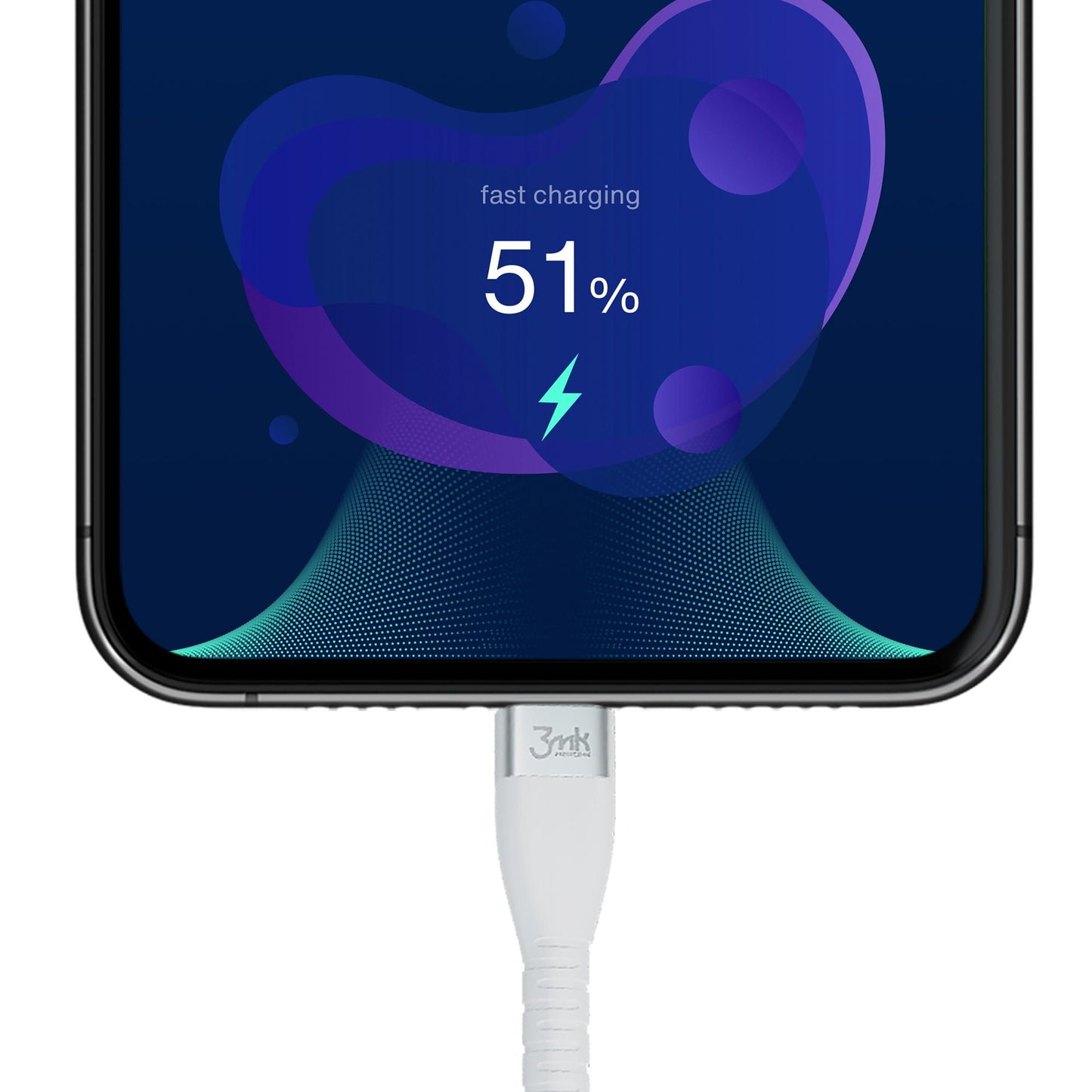 USB-C dátový a nabíjací kábel - USB-C 3MK Hyper Silicone, 60W, 1m, biely