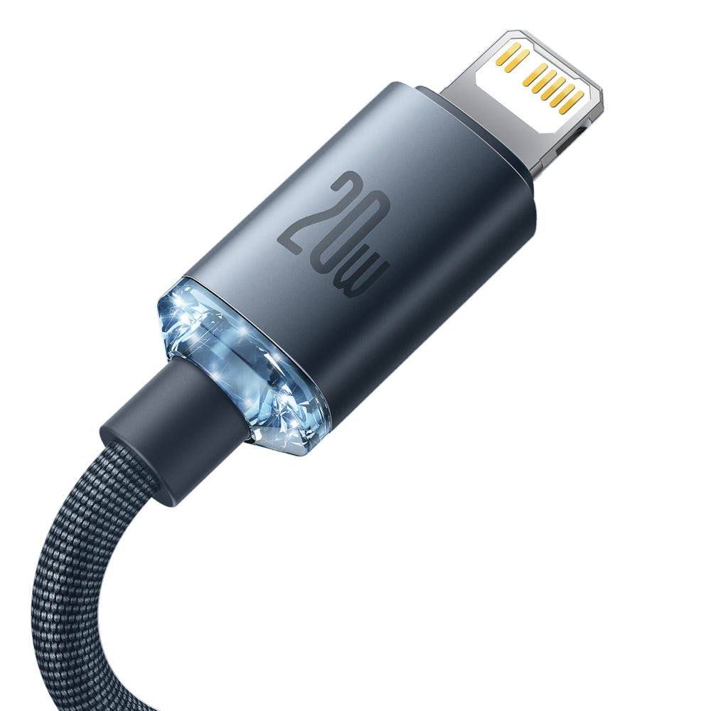 Baseus Crystal Shine Series USB-C - Lightning USB-C dátový a nabíjací kábel, 20 W, 2 m, čierny CAJYY000301