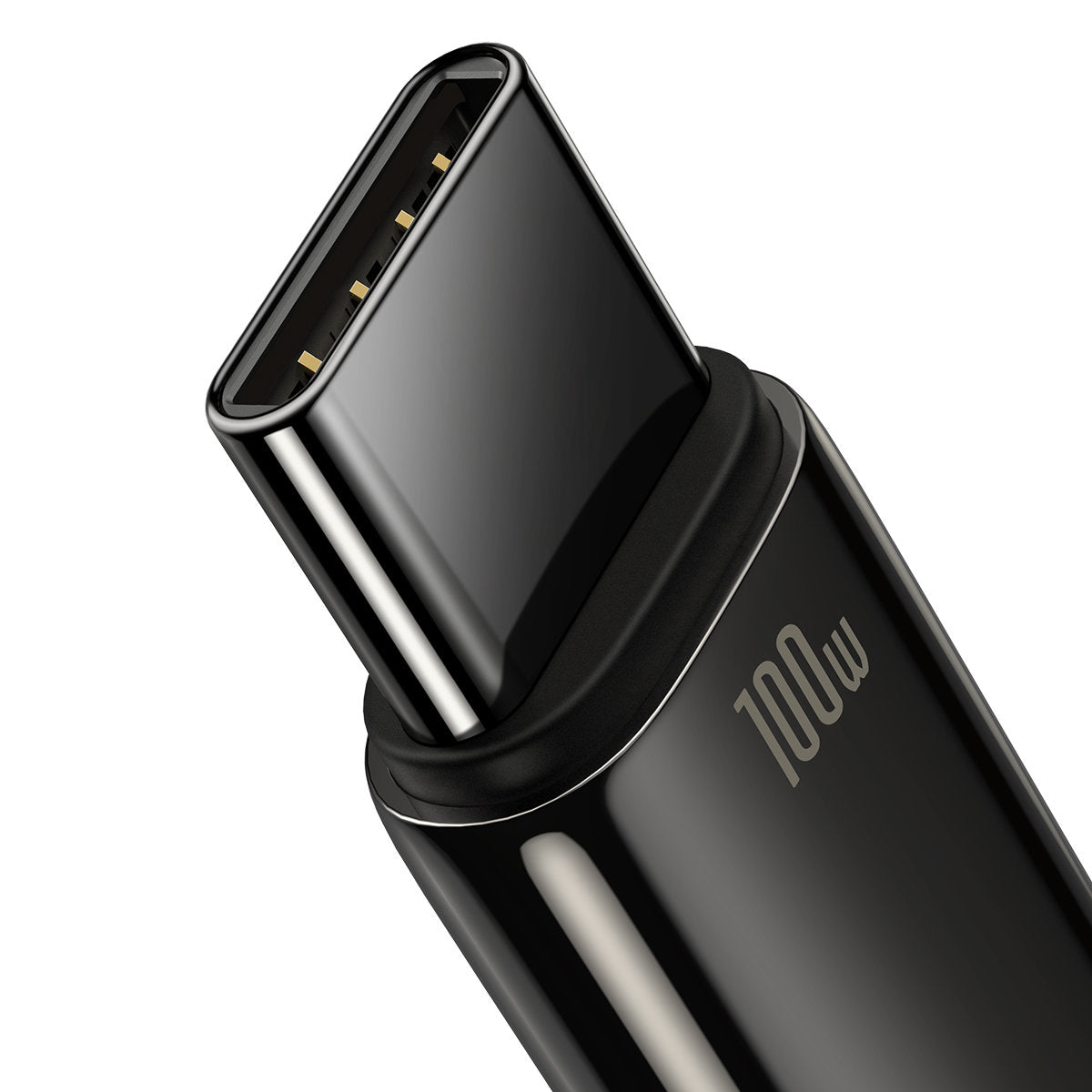 Dátový a nabíjací kábel USB-A na USB-C Baseus Tungsten Gold, 100 W, 2 m, čierny CAWJ00010101