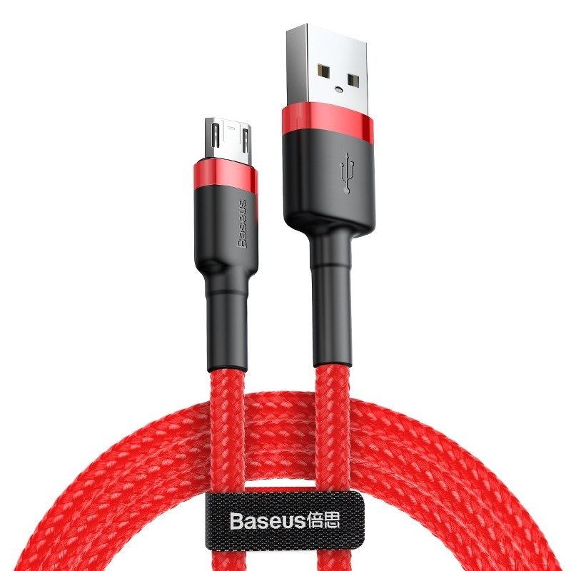 Dátový a nabíjací kábel USB-A - microUSB Baseus Cafule, 18 W, 1 m, červený CAMKLF-B09