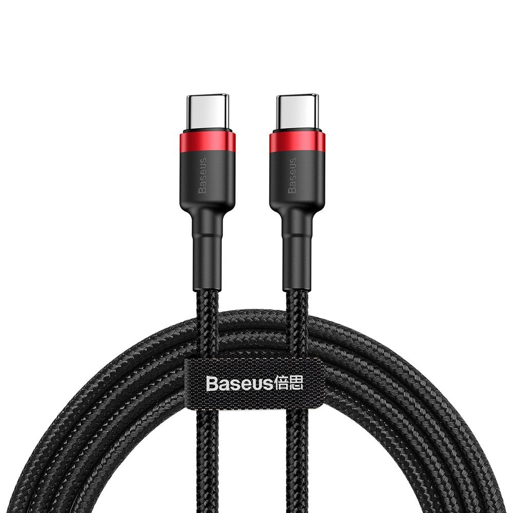 Dátový a nabíjací kábel USB-C - USB-C Baseus Cafule, 60 W, 2 m, červený CATKLF-H91