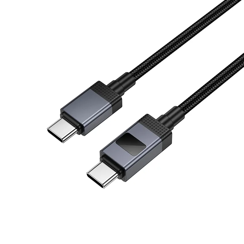 Dátový a nabíjací kábel USB-C - USB-C HOCO X118 Display, 60W, 1m, čierny
