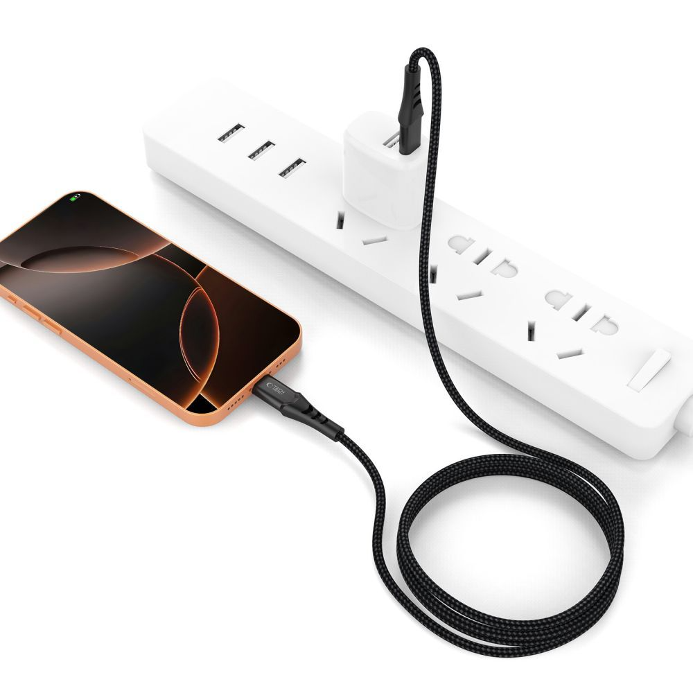 USB-C dátový a nabíjací kábel - USB-C Tech-Protect UB11T Ultraboost, 100W, 1m, čierny