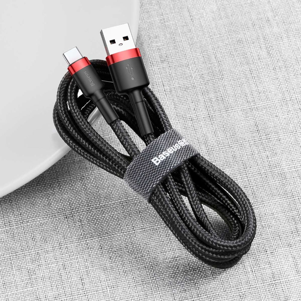 Baseus Cafule USB-A to USB-C Data and Charging Cable, 60W, 0.5m, Red CATKLF-A91