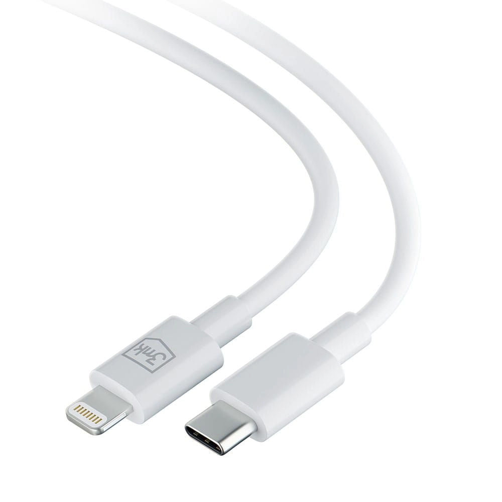Dátový a nabíjací kábel USB-C - Lightning 3MK Hyper, 20W, 1,2 m, biely