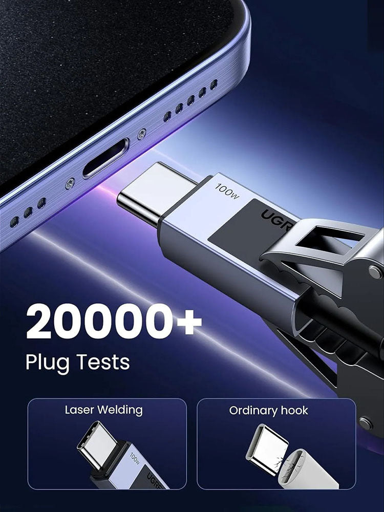 Dátový a nabíjací kábel USB-C - USB-C UGREEN L512, 100W, 3m, Sivý