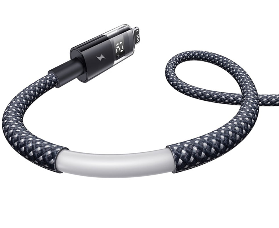 USB-A na Lightning dátový a nabíjací kábel Baseus Display 2, 12W, 2m, čierny P10382700121-01