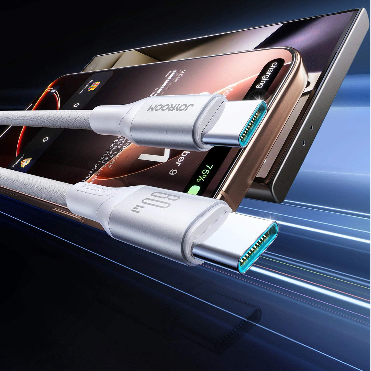 Dátový a nabíjací kábel USB-C - USB-C Joyroom S-A28 Flash, 60W, 2m, Biela