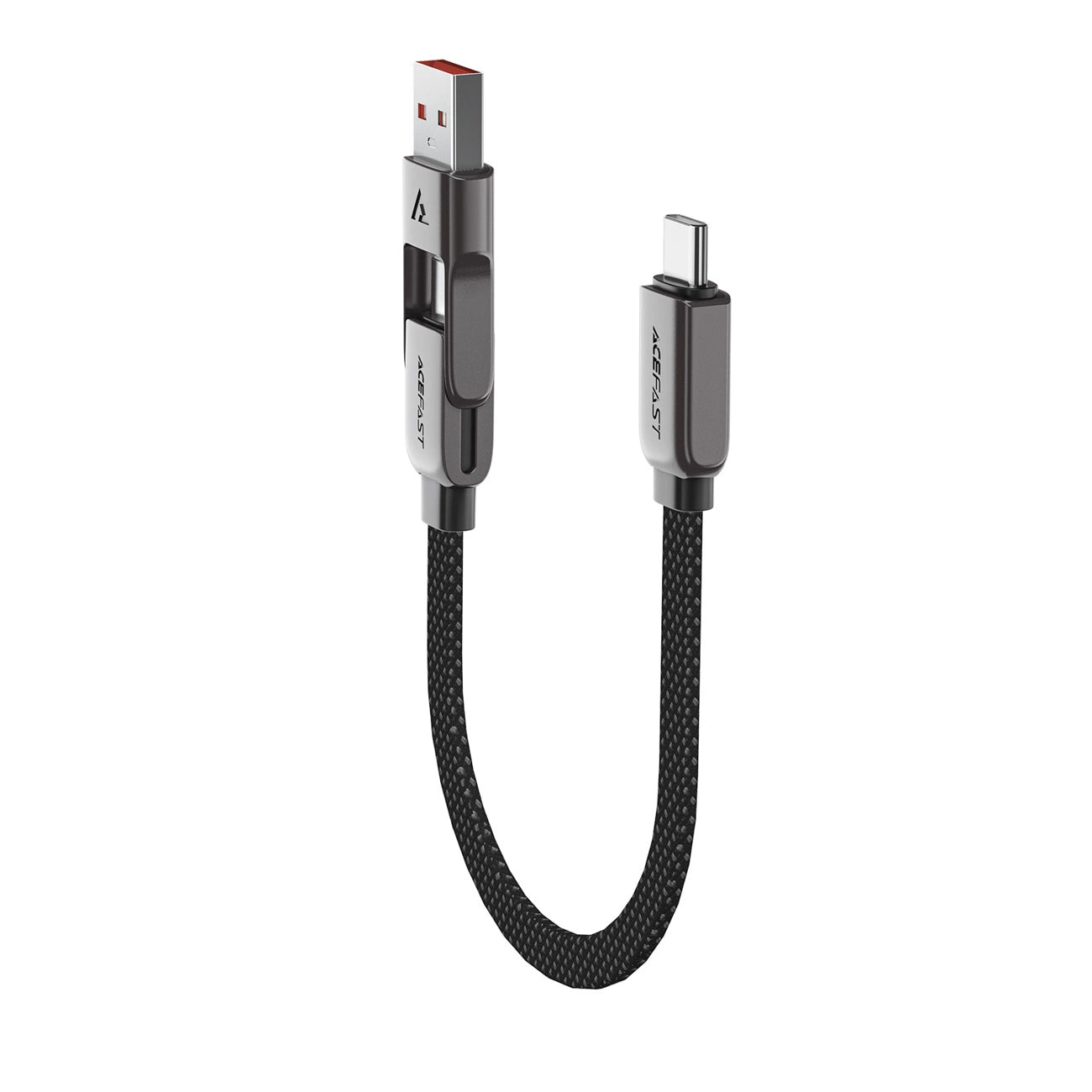 Dátový a nabíjací kábel USB-C - USB-A / USB-C Acefast C13-05, 60W, 0.2m, čierny