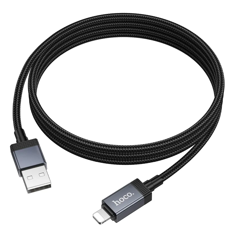 Dátový a nabíjací kábel USB-A - Lightning HOCO X118 Display, 12W, 1m, čierny