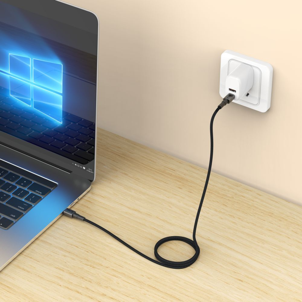 Dátový a nabíjací kábel USB-C - USB-C Tech-Protect Ultraboost DNA MagTwist, 100W, 1m, Sivý
