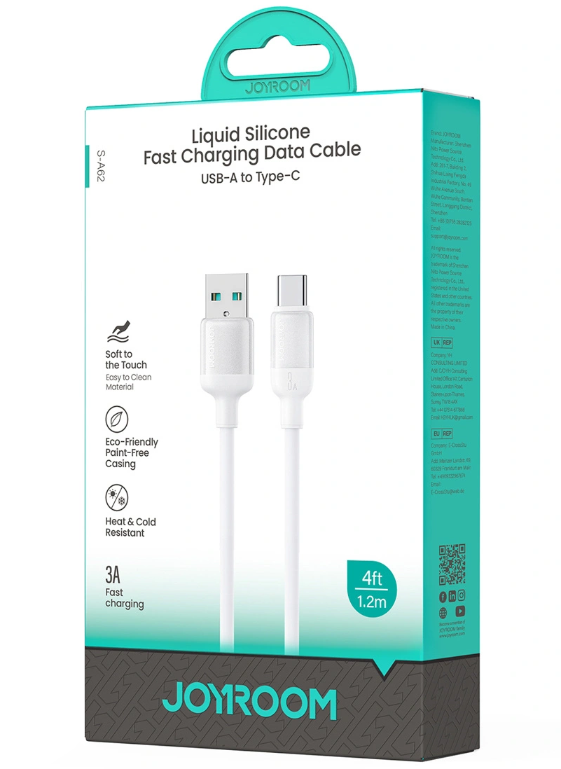 Dátový a nabíjací kábel USB-A - USB-C Joyroom S-A62 Lively, 18W, 1,2 m, biely