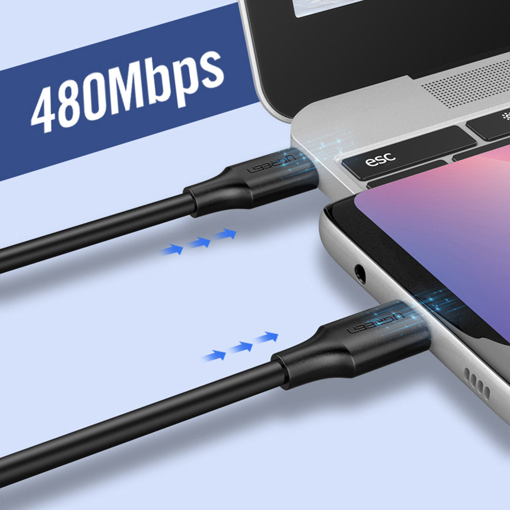 Dátový a nabíjací kábel USB-C - USB-C UGREEN US286, 60W, 1.5m, čierny