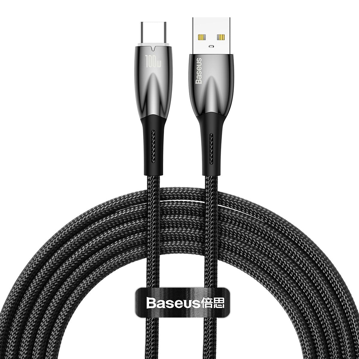 Dátový a nabíjací kábel USB-A na USB-C Baseus Glimmer Series, 100 W, 2 m, čierny CADH000501 CADH000501