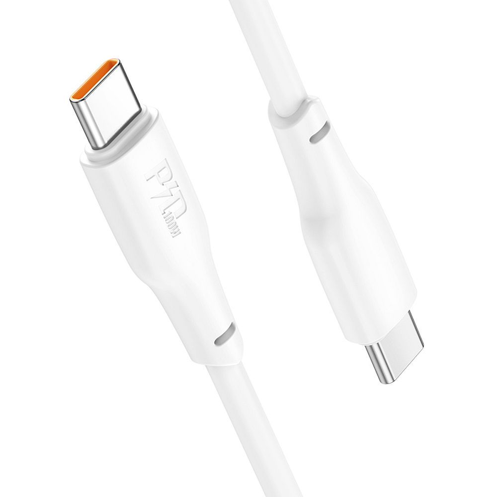 Dátový a nabíjací kábel USB-C - USB-C HOCO X93 USB-C, 100 W, 2 m, biely