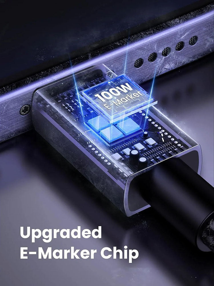 Dátový a nabíjací kábel USB-C - USB-C UGREEN L512, 100W, 3m, Sivý