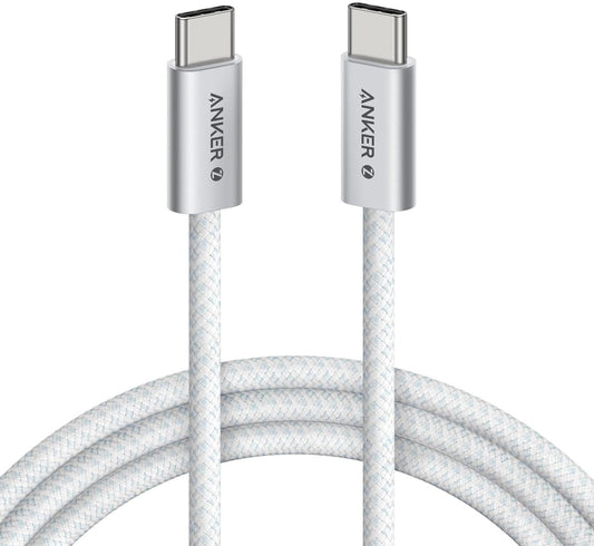 Dátový a nabíjací kábel USB-C - USB-C Anker Zolo, 240W, 1m, Biely A8060H21