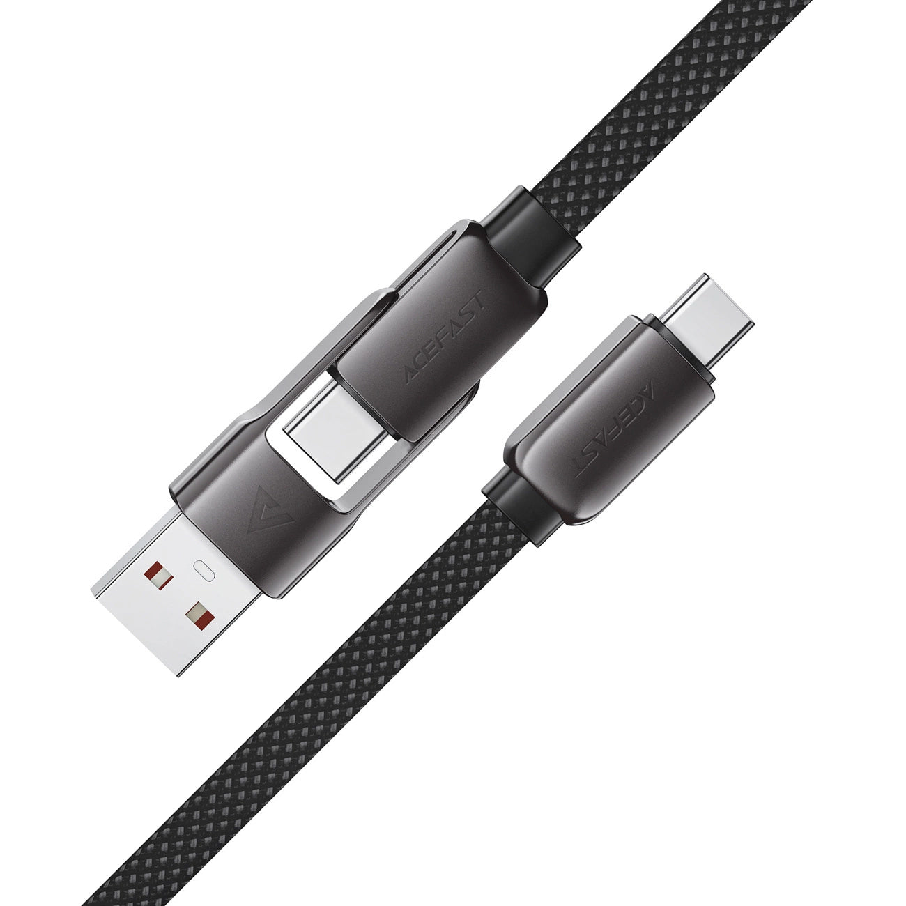 Dátový a nabíjací kábel USB-C - USB-A / USB-C Acefast C13-05, 60W, 0.2m, čierny