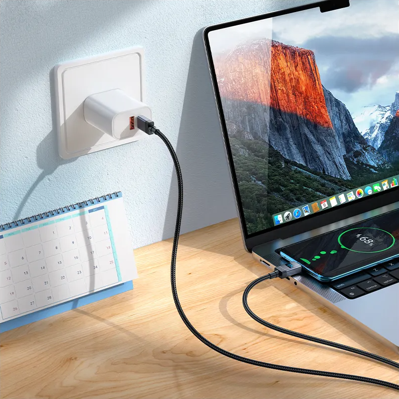 Dátový a nabíjací kábel USB-C - USB-C HOCO X118 Display, 60W, 1m, čierny