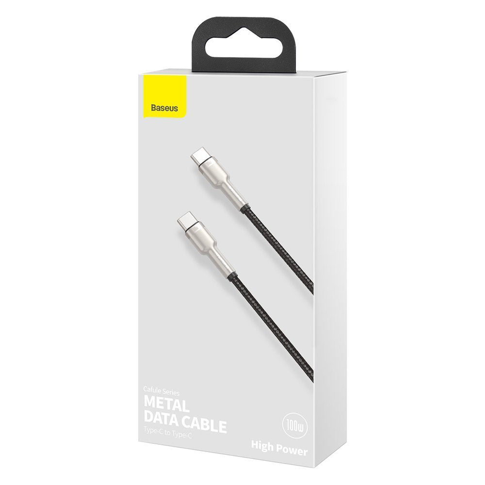 Dátový a nabíjací kábel USB-C - USB-C Baseus Cafule Metal Series, 100 W, 1 m, čierny CATJK-C01