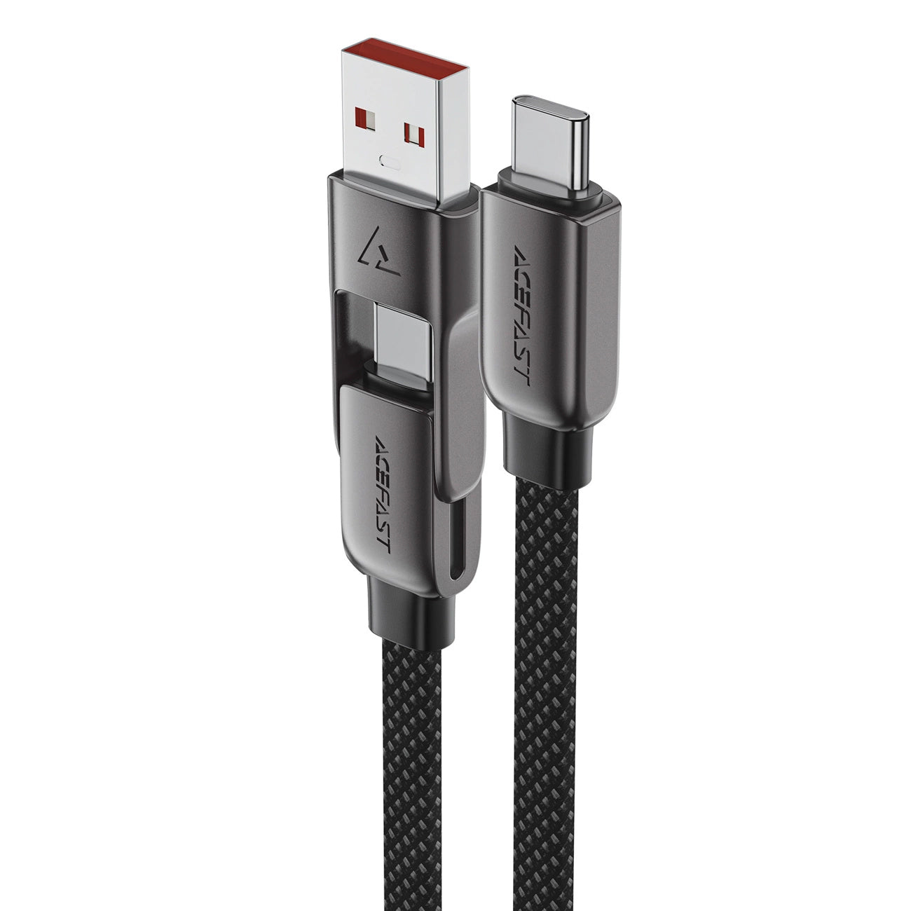 Dátový a nabíjací kábel USB-C - USB-A / USB-C Acefast C13-05, 60W, 0.2m, čierny