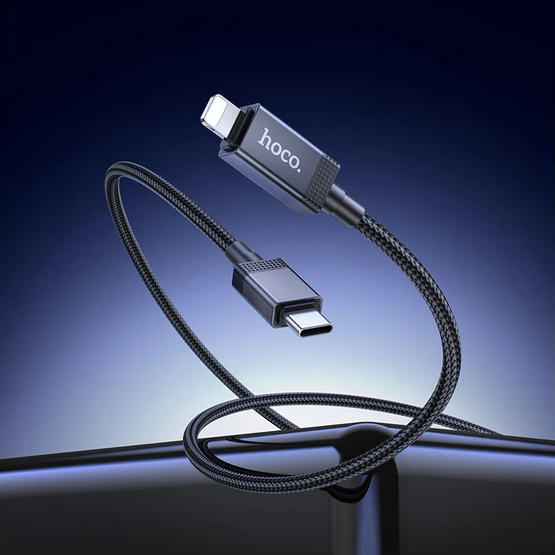 Dátový a nabíjací kábel USB-C - Lightning HOCO X118 Display, 27W, 1m, čierny