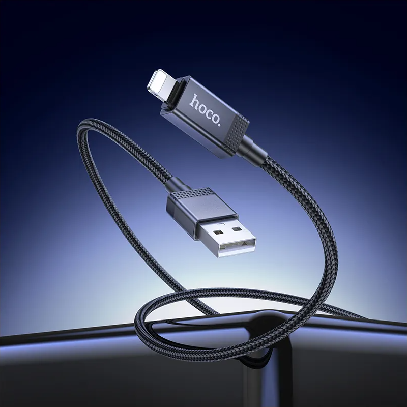 Dátový a nabíjací kábel USB-A - Lightning HOCO X118 Display, 12W, 1m, čierny