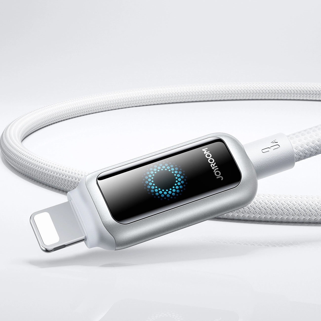 Dátový a nabíjací kábel USB-A - Lightning Joyroom S-A55 StarFlight Display, 18W, 1.2m, Biela