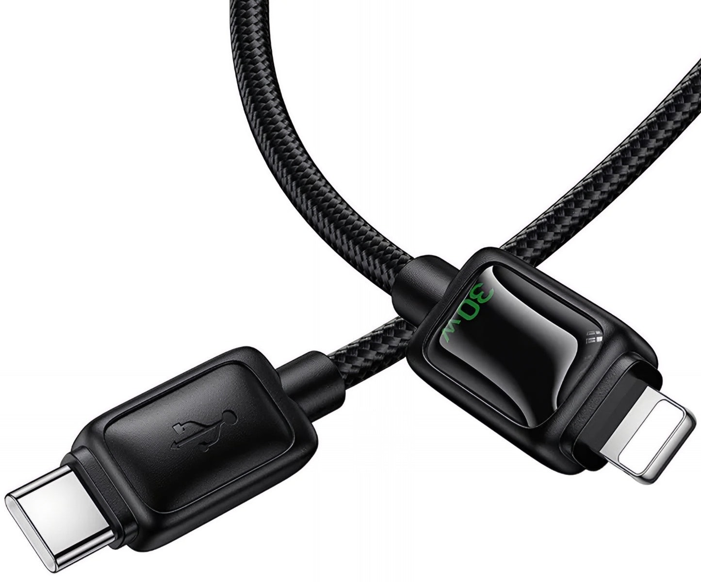Dátový a nabíjací kábel USB-C - Lightning HOCO U146, 30W, 1.2m, čierny