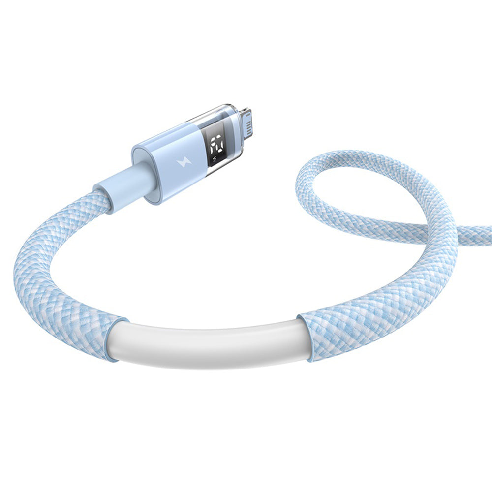 Dátový a nabíjací kábel USB-A - Lightning Baseus Display 2, 12W, 1m, Modrý P10382700311-00