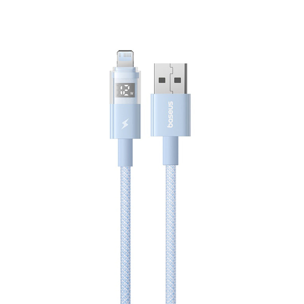 Dátový a nabíjací kábel USB-A - Lightning Baseus Display 2, 12W, 2m, Modrý P10382700311-01