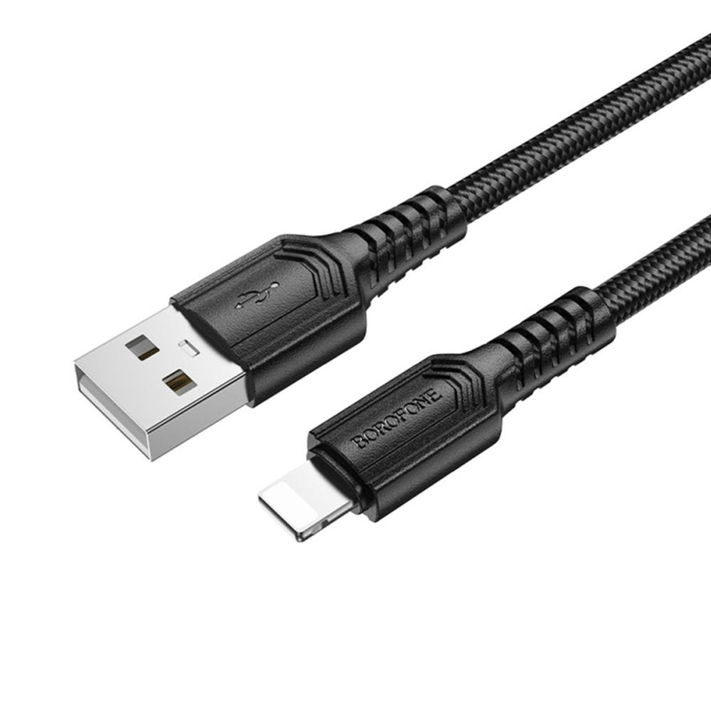 Dátový a nabíjací kábel USB-A - Lightning Borofone BX116 Certain, 18W, 1m, čierny