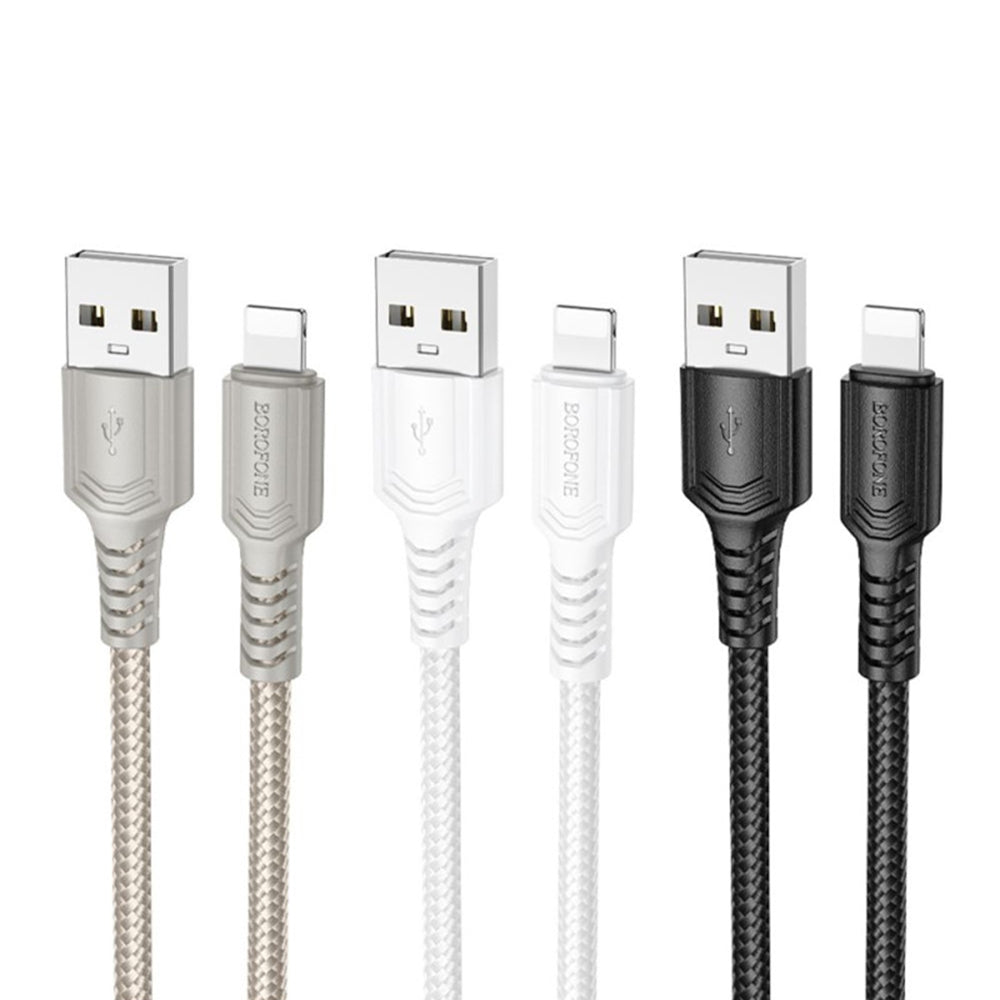 Dátový a nabíjací kábel USB-A - Lightning Borofone BX116 Certain, 18W, 1m, čierny