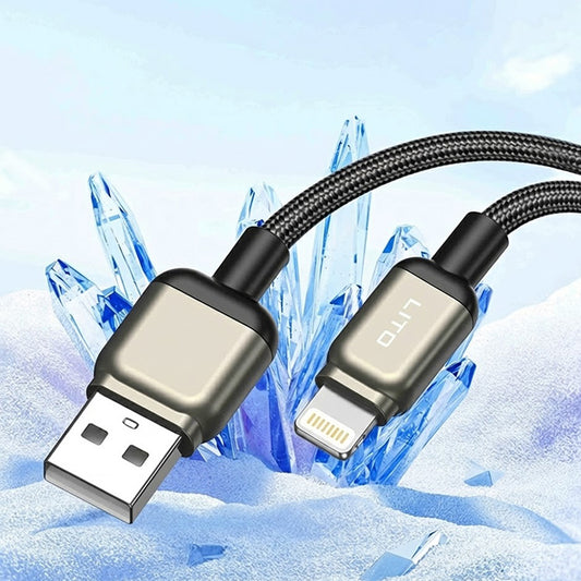Dátový a nabíjací kábel USB-A - Lightning Lito LD17, 18W, 1m, čierny