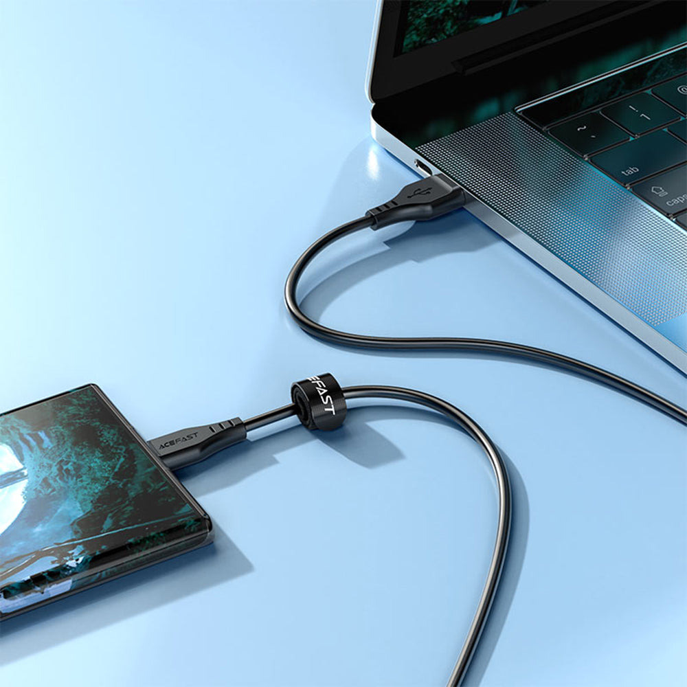 Dátový a nabíjací kábel USB-A - microUSB Acefast C3-09, 18W, 1.2m, Biela