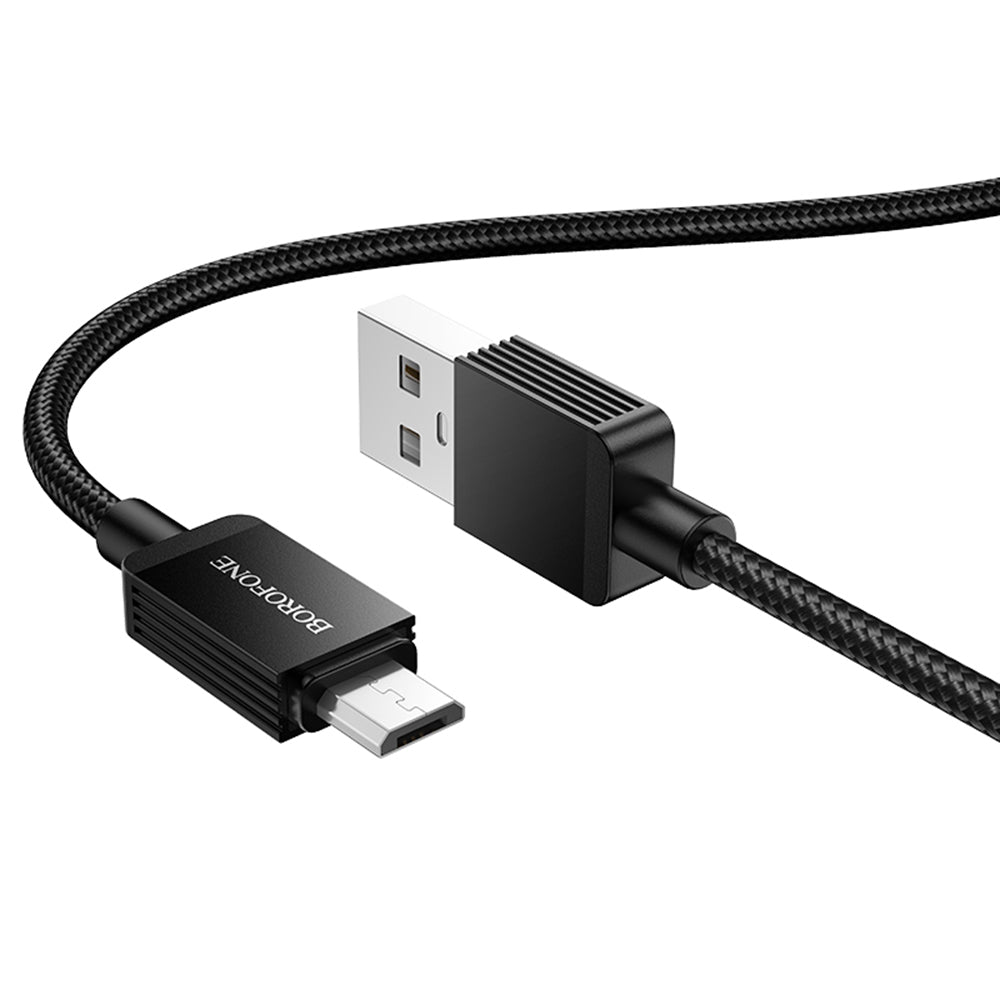 Dátový a nabíjací kábel USB-A - microUSB Borofone BX120 Placer, 18W, 1m, čierny