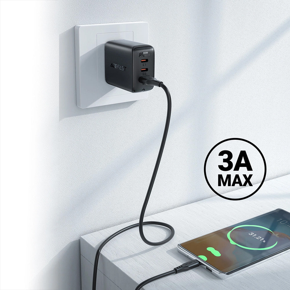 Dátový a nabíjací kábel USB-A - USB-C Acefast C3-03, 60W, 1.2m, Biela