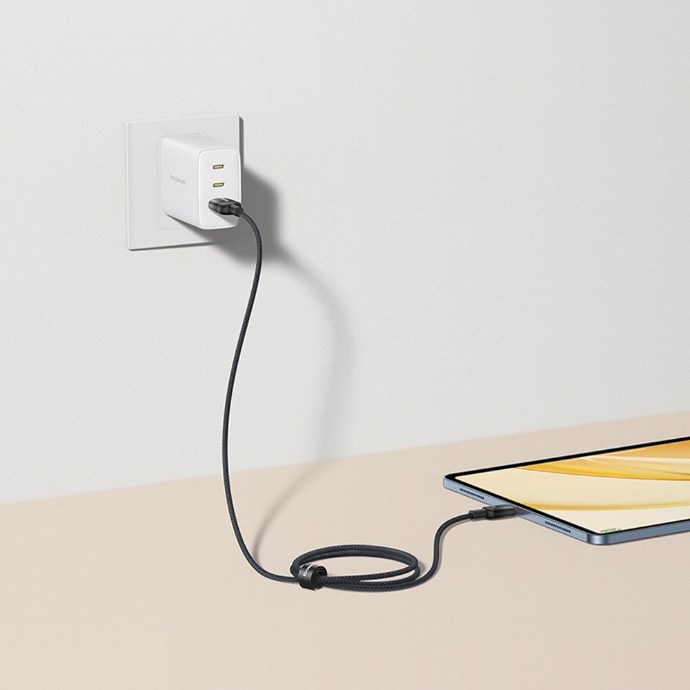 Dátový a nabíjací kábel USB-A - USB-C Baseus Discolor, 100W, 1m, Strieborný E0420803