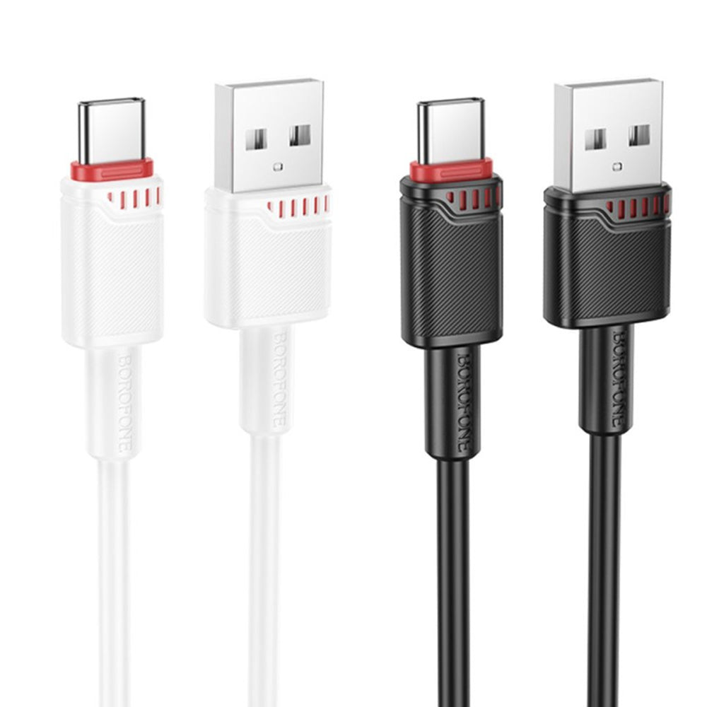 Dátový a nabíjací kábel USB-A - USB-C Borofone BX110 Beneficio, 18W, 1m, Biela